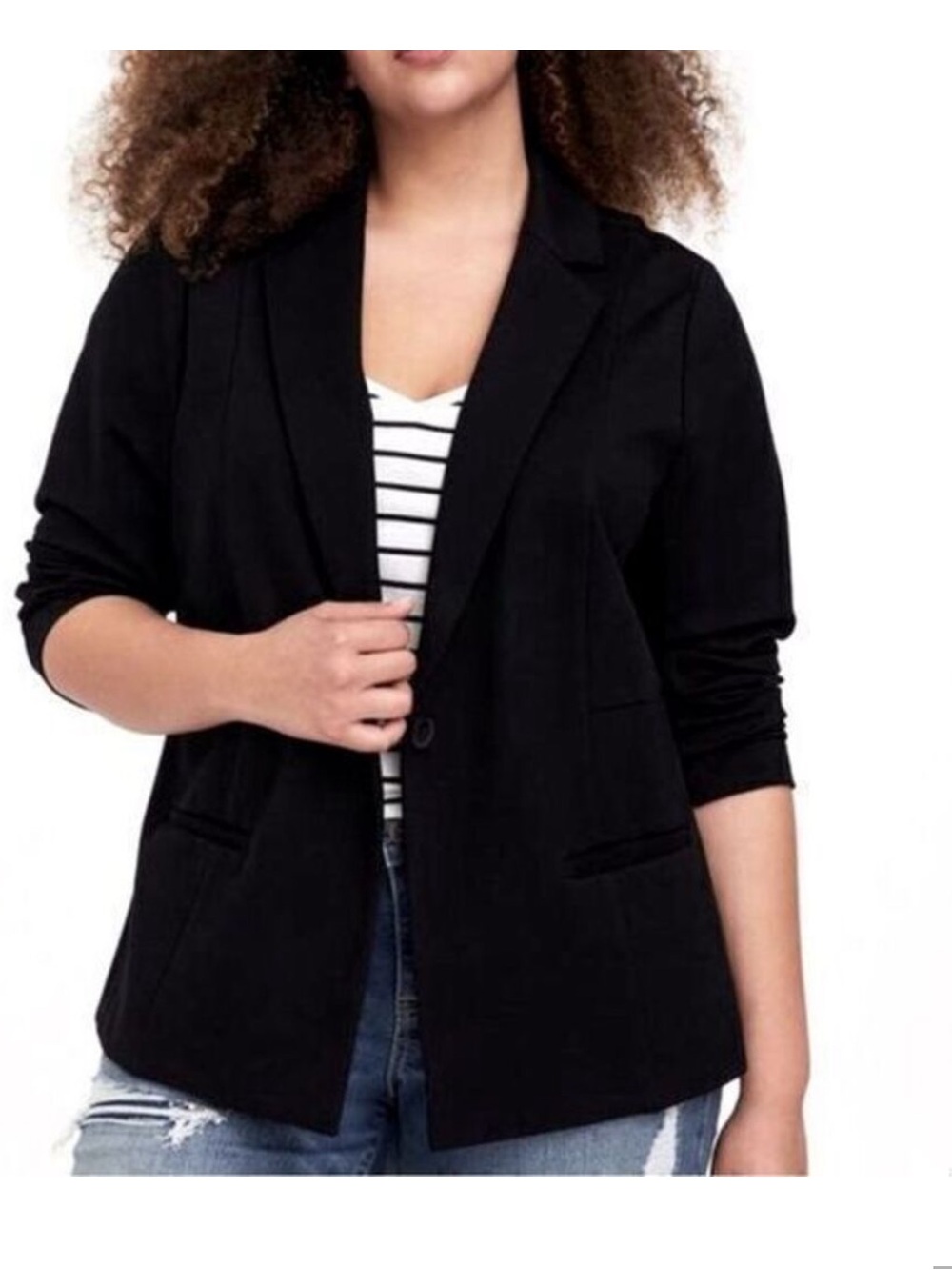 torrid studio Ponte knit Black Single-Button Tailored Blazer jacket 0 XL
